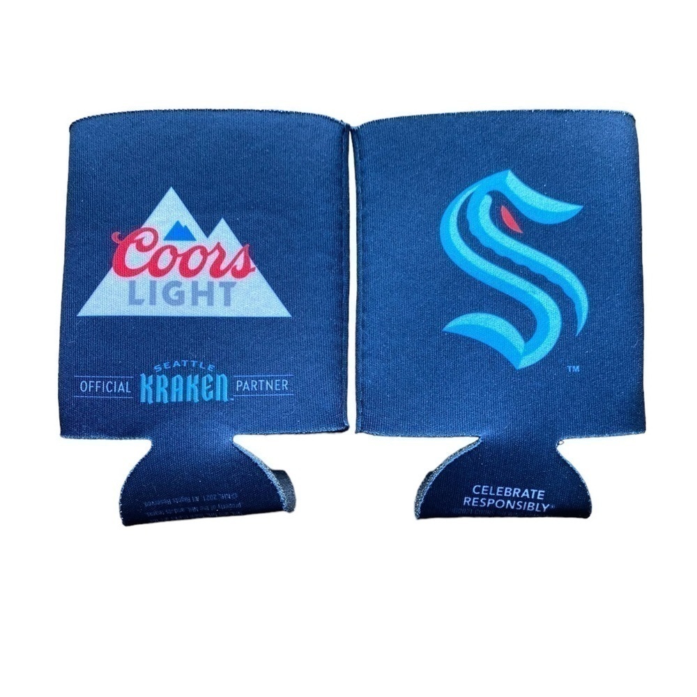 Seattle Kraken Hockey Coors Light Beer Koozie Insulated Can Cooler